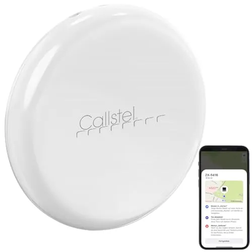 Callstel Schlüsselfinder Handy: Schlüssel- & Gegenstandsfinder, Apple-AirTag-komp., MFi, App, weiß (Smart Tag Apple, Locators, Sclüsselanhänger)