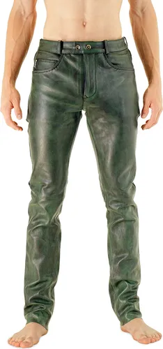 Bockle® Big Cheeker Green Lederhose aus Echtleder W30/L32 von Bockleder
