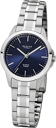 Regent Quarzuhr F-1004 - Elegante Armbanduhr mit silbernem Armband, perfekt für jeden Anlass und stilvolle Akzente.