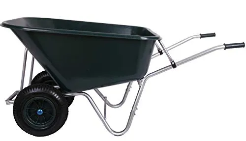 Hochwertige Schubkarre 200 Liter - 250 kg Tragkraft - Schubkarre für Garten, Baustelle und Stall, mit stabiler PVC-Mulde, verzinktem Rahmen und leichtlaufendem Vorderrad für mühelosen Transport.