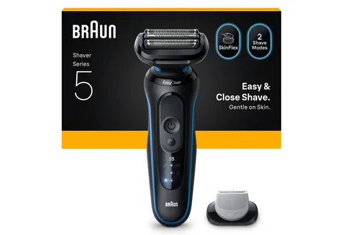 Braun Elektrorasierer Series 5 52-B1600s - Elektrischer Rasierer, 100% wasserdicht mit Bodygroom-Aufsatz, ideal für gründliche Körperpflege, bis zu 50 Min Laufzeit, Made in Germany.