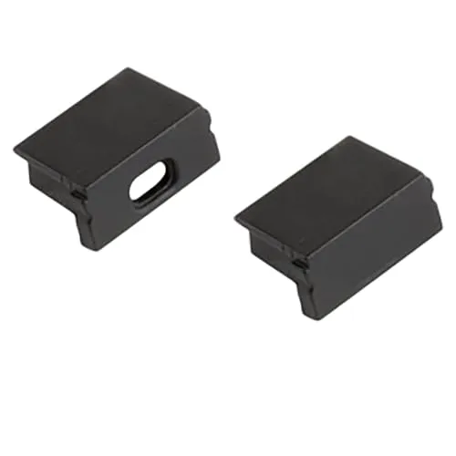 tktrading24 A15 LED Aluprofil Schwarz mit Abdeckung - Premium LED-Profil - 2x Endkappen