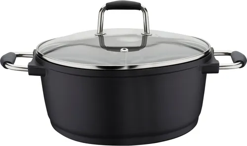 GSW Kochtopf Scala, Aluminiumguss (1-tlg), Induktion - Hochwertiger Kochtopf aus robustem Aluminiumguss mit langlebiger Antihaft-Versiegelung. Ideal für fettfreies Kochen, energiesparender FerroTherm®-Boden für optimale Hitzeverteilung. Inklusive Glasdeckel mit Dampfaustritt.