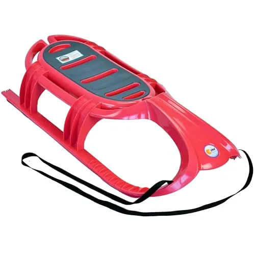 KHW Schlitten Snow Tiger pink - Dynamischer Sportschlitten aus hochwertigem Kunststoff, extrem leicht und rutschsicher für optimale Sicherheit und Komfort beim Rodeln.