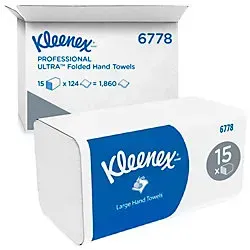 Kimberly-Clark Kleenex Ultra Papierhandtücher 6778 - Papierhandtücher, 2-lagig und besonders saugfähig. Ideal für hygienische Einzelblattentnahme in Gastronomie und Büro.