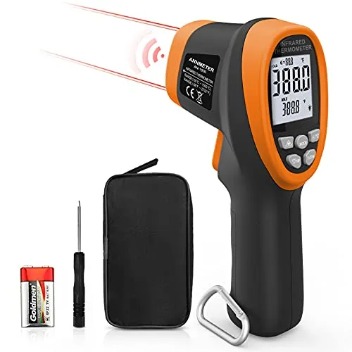 AIOMEST Infrarot Thermometer Temperaturmessgerät, AI-1500 Digital Laser Thermometer -58℉ ~ 2732℉ (-50℃ ~ 1500℃) Nicht Menschliches Körperthermometer - für Kochen/Barbecue/Gefrierschrank/Industrie