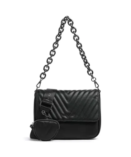 bugatti Sira Schultertasche S für Damen - Edle Umhängetasche mit Kette, Schwarz - Damen-Schultertaschen in handlichem Format, perfekt für Alltag und Party. Hochwertige Handarbeit mit abnehmbaren Schulterriemen für individuellen Style.