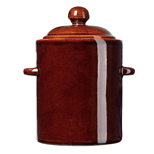 KADAX Steinzeugtopf 5L – Handgefertigter Gärtopf mit Deckel von KADAX