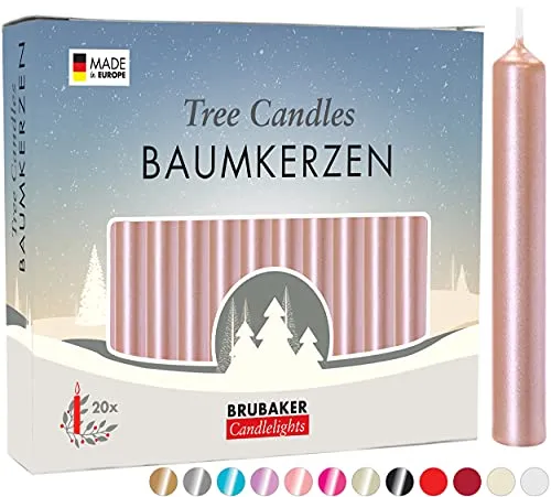 BRUBAKER 100er Pack Baumkerzen Wachs in pink von BRUBAKER