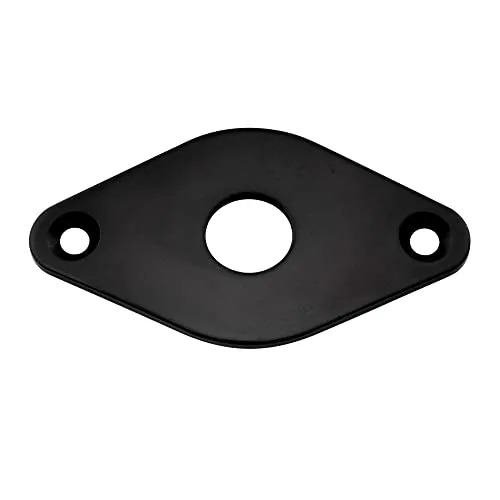 Musiclily Pro 9,6mm Stahl Gebogen Diamant Form Buchsenplatte für E-Gitarre und Bass, Schwarz