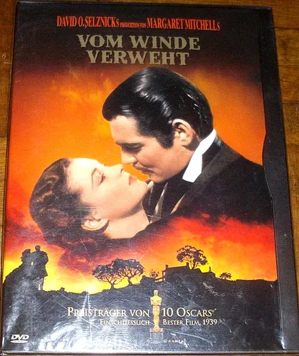 Vom Winde verweht - DVD Jubiläumsausgabe mit Vivien Leigh und Clark Gable - Kult-Romanze aus den USA, 224 Minuten Spieldauer, in deutscher Sprache und im 4:3 Format - ein Muss für Filmfans!