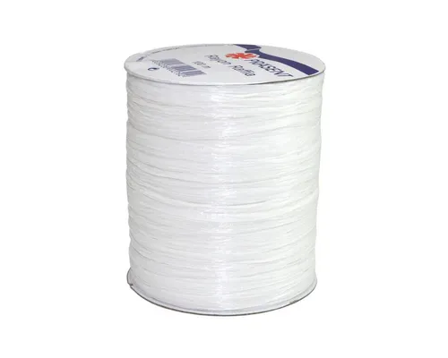PRÄSENT Geschenkband PRÄSENT Bastband Rayon Raffia weiß 100m
