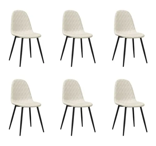 vidaXL Esszimmerstühle 6 Stk. Creme Samt von vidaXL