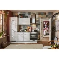 pino Küchenzeile 220 cm Beton Weißgrau