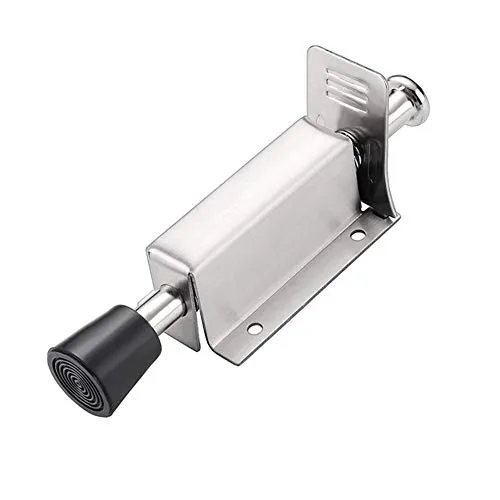Tiberham Federbelasteter Türstopper, robuster Türstopper mit weichem Gummi-Stoßfänger, Edelstahl, Fußbetätigung, Türhalter