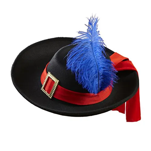 Amakando Musketierhut Kinder Garde Federhut Filzhut Musketiere Musketier Hut Karneval Kostüm Accessoires Mittelalter Kopfbedeckung Piratenhut Jungen