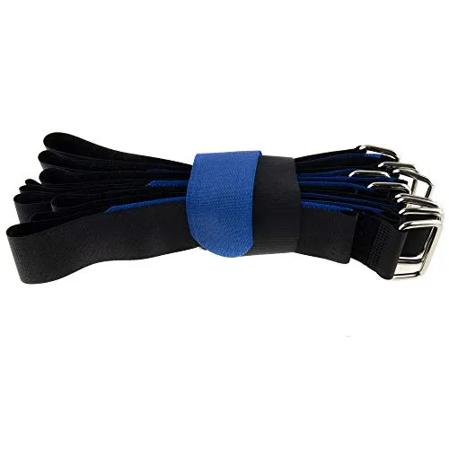 10x Klett-Kabelbinder 600x38 schwarz-blau Flausch/Klett gleichseitig Klettbinder