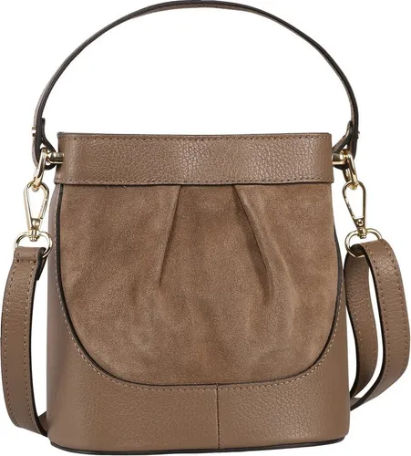 Toscanto Damen Umhängetasche aus Leder in Taupe/Beige - Elegante Toscanto Umhängetasche aus echtem Leder in Taupe und Beige. Ideal für besondere Anlässe, bietet sie stilvollen Komfort mit abnehmbarem und verstellbarem Gurt. Ein Must-Have für modebewusste Damen!