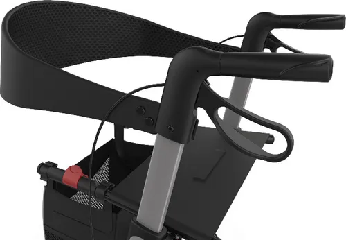 Rehasense Rollator Rückengurt für HD-Rollatoren - Komfort 76 cm - Schwarz - Rollatoren Zubehör für mehr Sicherheit bei Pausen, passend für Athlon Router und Explorer, ideal für zuverlässigen Halt und Komfort.