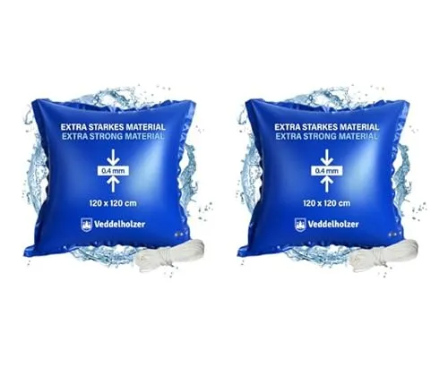 Veddelholzer 2 mal XXL 120 x 120 cm Luftkissen inkl. 8m Seil Poolkissen Winter zur Poolabdeckung. Pool Zubehör Pool Wintermittel zur Pool Überdachung, Abdeckung im Winter und bei schlechtem Wetter