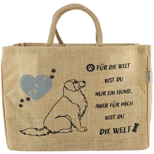 Jute Einkaufstasche groß - Vegane Jutebeute - Damentaschen - Stilvolle und umweltfreundliche Tasche aus Jute mit Innentaschen und Reißverschluss, ideal für Freizeit und Reisen.