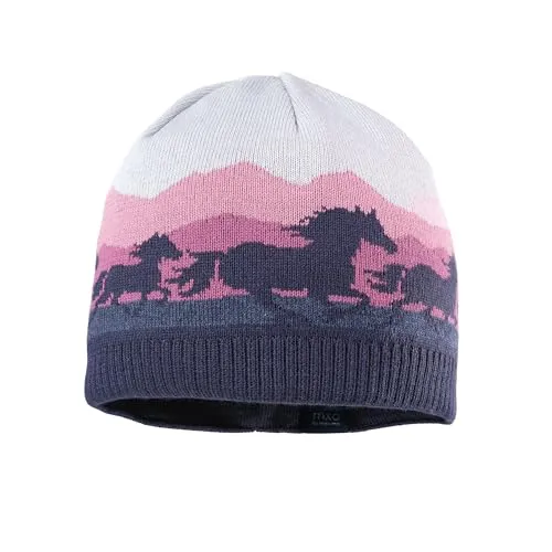 maximo MINI Girl-Mütze, Pferde randlos Made in Germany - Kuschelige Mädchen-Mütze aus 100% Baumwolle mit sportlichem Pferde-Strickmotiv. Das weiche Baumwollfleecefutter sorgt für angenehme Wärme. Ideal für kalte Tage und modisch zugleich.