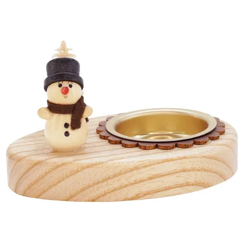 Teelichthalter Schneemann - Kreativer Teelichthalter in Schneemann-Design, Höhe: 50 mm, bringt winterliche Gemütlichkeit in Ihr Zuhause.