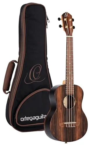 Ortega RUEB-TE Tenor Ukulele - Sonstige Zupfinstrumente, hochwertige Tenor Ukulele aus Ebenholz und Mahagoni, inklusive Deluxe Gigbag für optimalen Schutz und Mobilität.