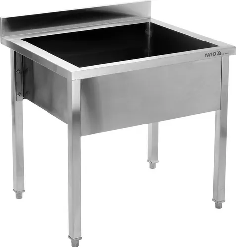 TRIZERATOP Edelstahlspüle Arbeitstisch 100 x 60 cm mit Spülbecken - Robuster Arbeitstisch mit integriertem Spülbecken aus hochwertigem Edelstahl. Ideal für Gastronomie und Catering, bietet er eine große Arbeitsfläche und praktischen Stauraum für effizientes Arbeiten.