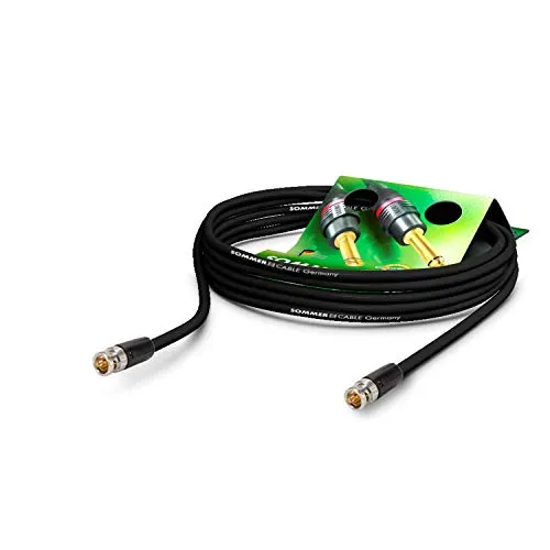 SOMMER CABLE - Koaxiales Videokabel mit BNC 75 Ω - HD/3G/6G/12G-SDI / 4K-UHD SC-Vector 0.8/3.7 - BNC/BNC NBNC75BLP9X Neutrik - Schwarz (40m) - Made in Germany by
