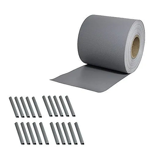 Melko Doppelstabmattenzaun Sichtschutzstreifen 35m Sichtschutzfolie Zaun PVC Zaunfolie mit Befestigungsclips