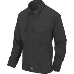 Helikon-Tex Woodsman Shirt schwarz Größe L - Herren-Freizeithemden mit elastischen Einsätzen für optimalen Tragekomfort und verstärkten Ellenbogen, ideal für Outdoor-Aktivitäten.