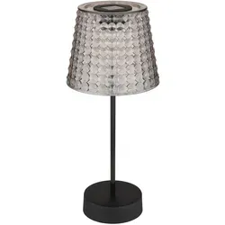 Globo LED Solarleuchte Kunststoff Schiebeschalter Ø 12,5 cm Schwarz Matt