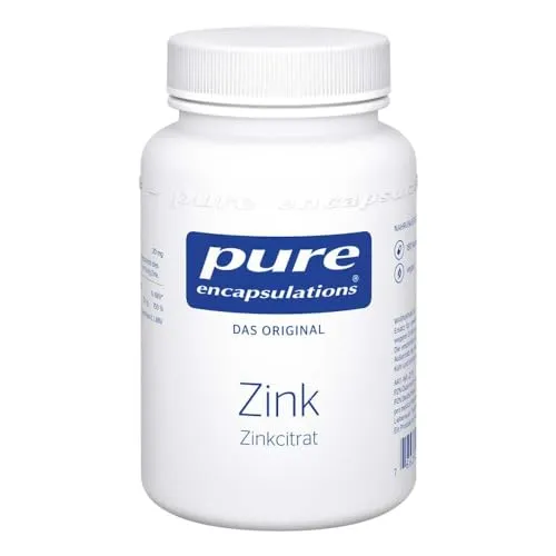 Pure Encapsulations Zink (Zinkcitrat) 180 Kapseln - Nahrungsergänzungsmittel für vegane Ernährung, bietet 300% des NRV an Zink pro Kapsel, unterstützt das Immunsystem und die Hautgesundheit.