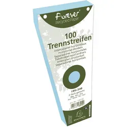 Exacompta Packung mit 100 Trennstreifen, gelocht, trapezförmig aus Recycling-Papier 180g/qm, 105x240mm - Forever