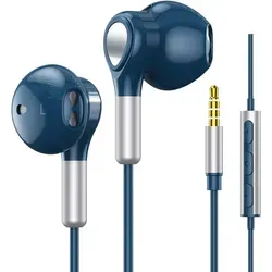 In-Ear Kopfhörer mit Kabel und Mikrofon – Blau
