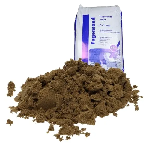 Fugensand 25 kg 0,1-1,0 mm Quarzsand Fugensand Fugenfüller Splitt Pflastersand Fugen Sand Pflasterstein Einkehrsand Pflasterfugen