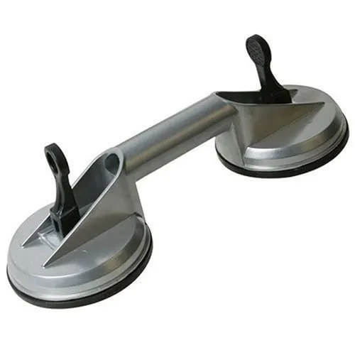 Silverline Saugheber 456945 - 2 Vakuum Saugnäpfe mit Kipphebel - Glasereiausstattung mit 2 Saugnäpfen (Ø 115mm) für eine Tragkraft von 100kg. Ideal für plane, gasdichte Oberflächen und unkomplizierten Vakuumaufbau. Sicherer Griffbereich für mehr Sicherheit.