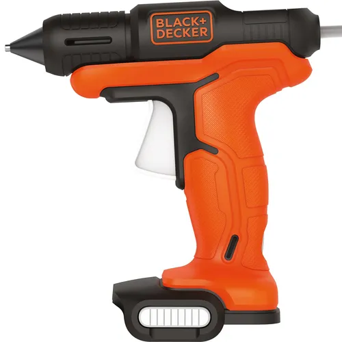 Black + Decker 12 V Akku-Heißklebepistole - Multifunktionswerkzeuge für Bastel- und Dekoarbeiten, kabellos und einsatzbereit in 60 Sekunden. Ideal für präzises Kleben von Holz, Glas und mehr!