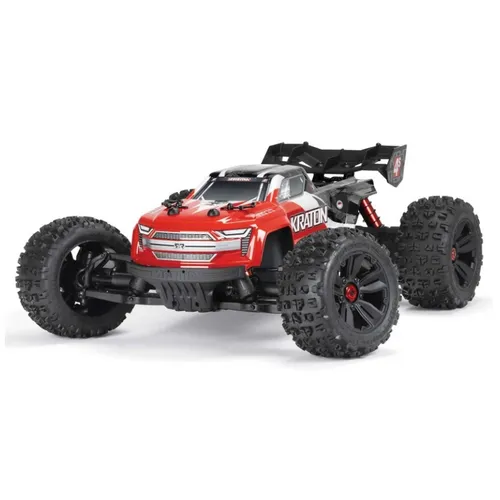 Arrma Truggy KRATON 4X4 4S V2 BLX Speed MT 1:10 - Schwarz-Rot - RC-Modell Truggy mit beeindruckender Geschwindigkeit und robustem Design, perfekt für Offroad-Abenteuer und schnelle Rennen.