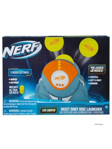 Jazwares NERF Skeet Shot Disc Launcher (NER0289) - Spielzeug-Schaumstoff-Blaster, für aufregende Zielübungen und actionreichen Spielspaß