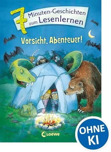 Leselöwen - Das Original - 7-Minuten-Geschichten zum Lesenlernen - Vorsicht, Abenteuer!: Spannende Kurzgeschichten für Erstleser ab 6 Jahre