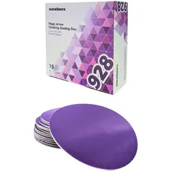 Sandwox 928 Magic Arrow Finishing Schleifscheibe D150mm - Profi-Schleiflösung für Feinschliff - Scheiben mit Klettverschluss, 15 Stück, Korn 3000 – Hochwertige Siliciumkarbid-Schleifmittel für effizienten Feinschliff und reduzierte Polierzeit im Automotive-Bereich.