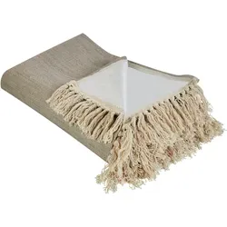 Picknickdecke DHANDI 200 x 200 cm Taupe von Beliani