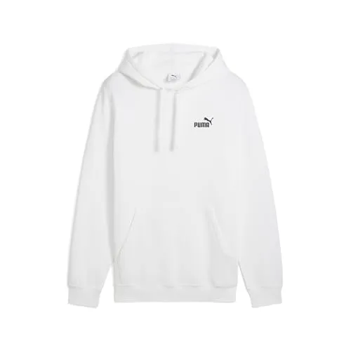 Puma Essentials Small No. 1 Logo Hoodie FL puma white (02) M - Modischer Hoodie für Herren, aus 50% recycelten Materialien, bietet Komfort und Stil mit verstellbarer Kapuze und Kängurutasche.