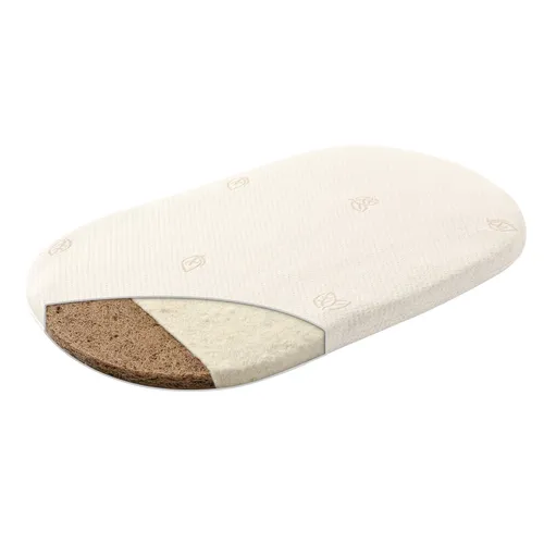 Träumeland Matratze naturwölkchen 36 x 78 x 3 cm - Matratze für Kinderwagen, ovales Design für optimalen Liegekomfort und gesunden Schlaf unterwegs.