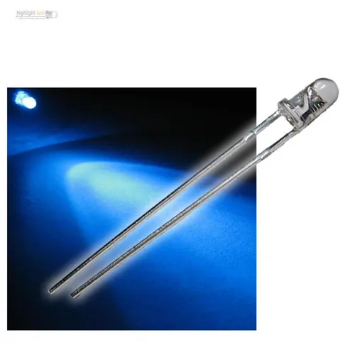 LEDs 3mm blau wasserklar WTN-3-7000b, blaue LED blue bleue azzurro blauw azul 50