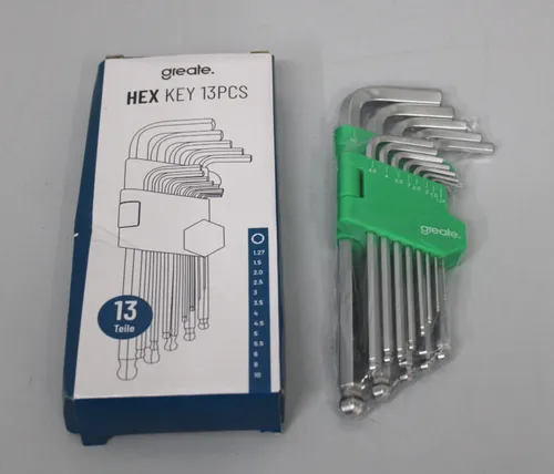 Greate 101017 Sechskantschlüssel Set mit Kugelkopf 13 teilig - 1,27 bis 10 mm
