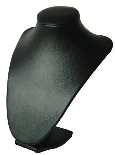 Yudu Schmuckbüste Dekobüste Schmuckhalter Kettenhalter Schmuckständer Kunstleder schwarz H22