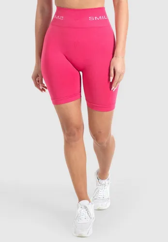 Smilodox Shorts Azura, Seamless Booty Scrunch Radlerhose mit Schriftzug Yoga & Gym Push Up High Waist Hotpants Blickdicht Shaped Fit Fitness Alltag